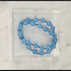 Turquoise Paper Bead Bracelet